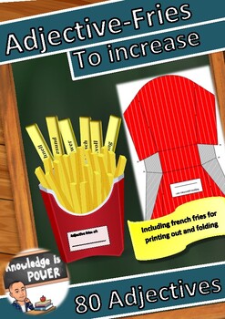 Preview of Adjectives Fries, adjectives increase, learn adjectives with fun, adjectives