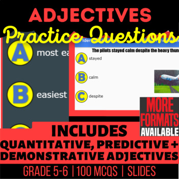 Preview of Adjectives Google Slides | Demonstrative Quantitative Predicative Interrogative