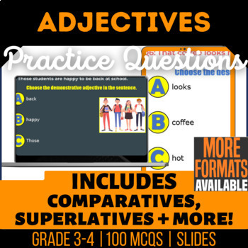 Preview of Adjectives Google Slides | Quantitative Demonstrative | Grammar Digital Resource