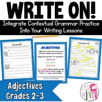 Preview of Adjectives- Grammar In Context Writing Lessons for 2nd / 3rd Grade
