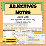 Adjectives Guided Notes--Google Slides