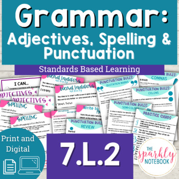 Preview of Adjectives Homonyms Homophones Homographs 7th Grade Spelling & Grammar 7L2