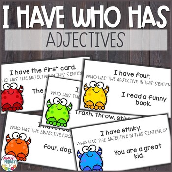 Preview of I Have Who Has Game | Identifying Adjectives