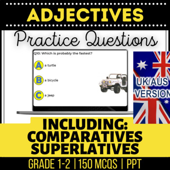 Preview of Adjectives Interactive Review: Comparative Superlative Year 2-3 UK/AUS Spelling