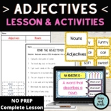 Adjectives Lesson, Worksheets, and Word Sort with EASEL Ac