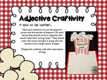 Adjectives Make Our Descriptive Writing Craftivity TPT