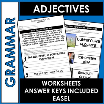 Preview of Adjectives - NO PREP WORKSHEETS