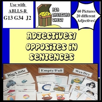 Preview of Adjectives Opposites Sentences, Autism ABA ABLLS-R G13 G34 J2