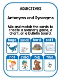 Adjectives Picture Cards Antonyms and Synonyms