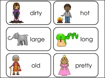 Adjectives Picture Word Flash Cards. by Teach At Daycare | TpT