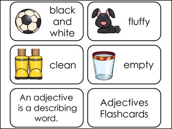 Adjectives Picture Word Flash Cards By Teach At Daycare Tpt