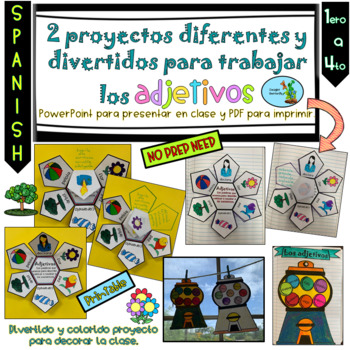 Preview of Adjectives Project Grammar Spanish Adjetivos Calificativos Proyecto Actividades