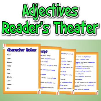 Preview of Adjectives Reader's Theater Script - Grammar/Language Arts Activity