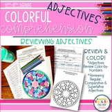 Adjectives Review, Colorful Comprehension, Color-By-Number