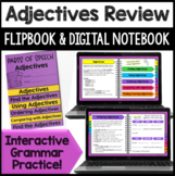 Adjectives Review Digital Notebook & Grammar Flipbook