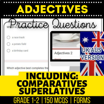 Preview of Adjectives Self Grading Forms: Made for Year 2-3 in UK and Australian English