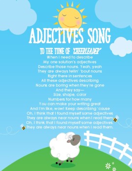 Preview of Adjectives Song