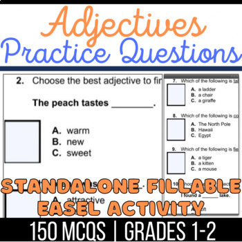 Preview of Adjectives Standalone Fillable Easel Activity: Comparatives & Superlatives 