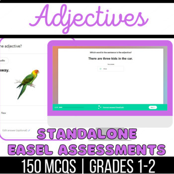 Preview of Adjectives Standalone Fillable Easel Assessments: Comparatives & Superlatives 