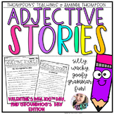 Adjectives Stories Valentine's Day, Groundhog Day, and 100th Day