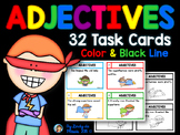 Adjectives Task Cards Superhero Theme