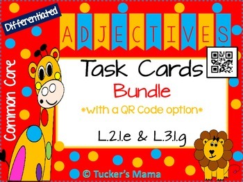 Preview of Adjectives Task Cards Bundle