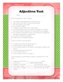 Adjectives Test Quiz Parts of Speech Assessment
