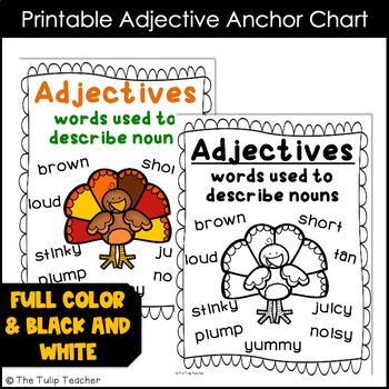 Thanksgiving Adjective Activities Grammar Packet By The Tulip Teacher