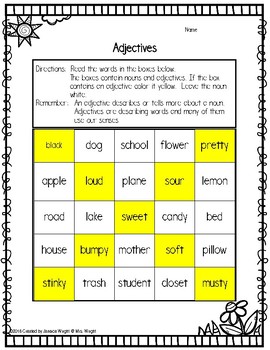 Adjectives by Janeice Wright | Teachers Pay Teachers