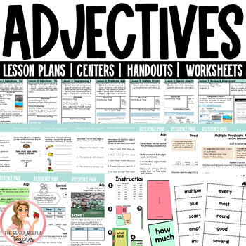 Preview of Adjectives Unit | 3rd -4th Grade | L.3.1, L.3.1a