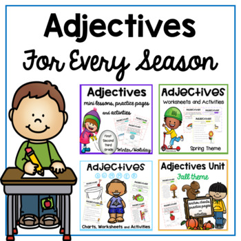 Preview of Adjectives Worksheets and Adjectives Activities with Reading Passages | seasons