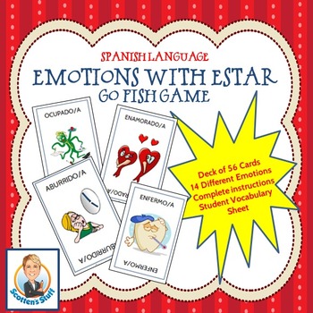Preview of Adjectives Used with Estar:  Emotions Card Game