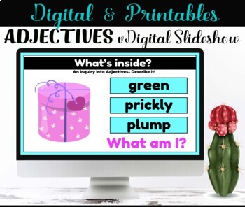 Preview of Adjectives Virtual Digital Slideshow and Printables 