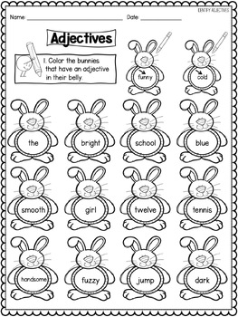 adjectives 1st grade by frogs fairies and lesson plans tpt