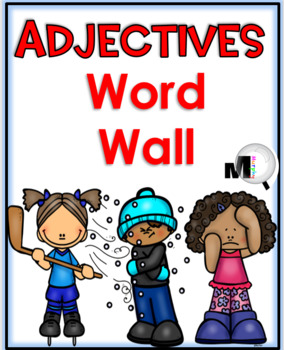 Preview of 100 Adjectives Word Wall with Pictures Adjectives List