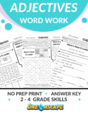Adjectives Word Work - Grades 2-4