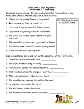 adjectives worksheet packet and lesson plan 8 pages plus answer key