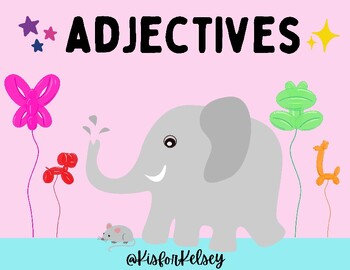 Preview of Adjectives Worksheet Practice Pages Activities Grammar Kindergarten 1st Grade