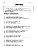 Adjectives - Worksheet & Answer Key (Middle School / High School)