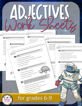 Preview of Adjectives Worksheets - CCSS Aligned Print and Digital