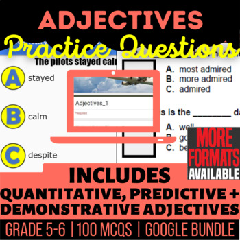 Preview of Adjectives Worksheets: Demonstrative, Quantitative, Predicative (Word)