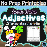 Adjectives Worksheets for Kindergarten and First Grade | Easter No Prep
