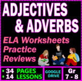 Adjectives and Adverbs. 14 Grammar Worksheets & Reviews. 7