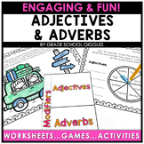 Adjectives & Adverbs Practice Worksheets & More: Poster, T