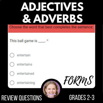 Preview of Adjectives and Adverbs ELA Test Prep Assessments for 2nd and 3rd Grade