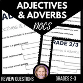 Adjectives and Adverbs Google Docs Worksheets 2nd & 3rd Gr