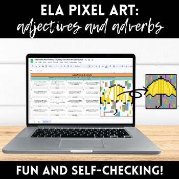 Preview of Adjectives and Adverbs | Mystery Picture Pixel Art Practice