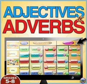 Preview of Adjectives and Adverbs PowerPoint Game Activity for ESL, ELL Grammar Practice
