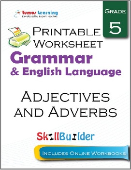 Preview of Adjectives and Adverbs Printable Worksheet, Grade 5