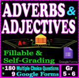Adjectives and Adverbs. Self-Grading Practice. 180 MCQs 5t